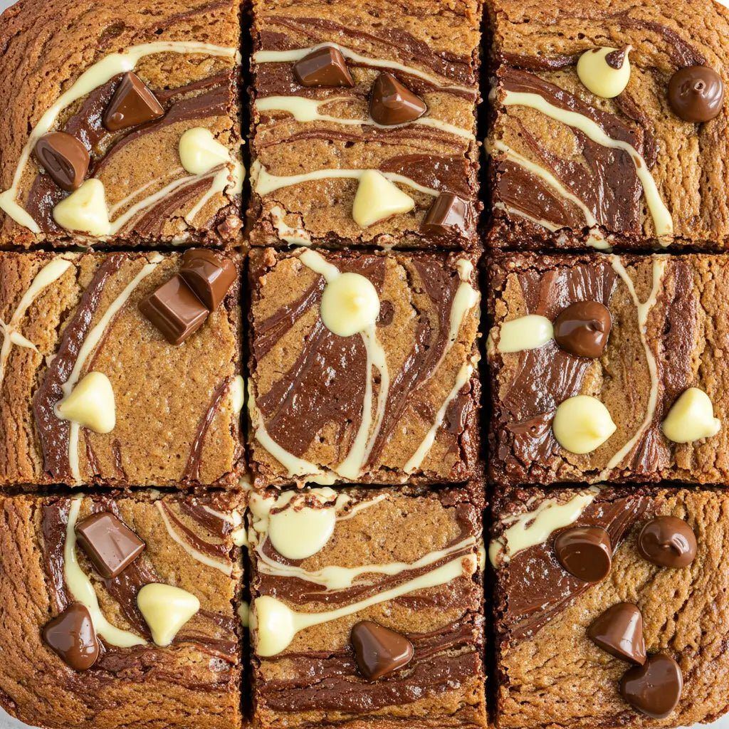 Banana Bread White Chocolate Blondie with Dark Chocolate Swirl - Brownie Heaven