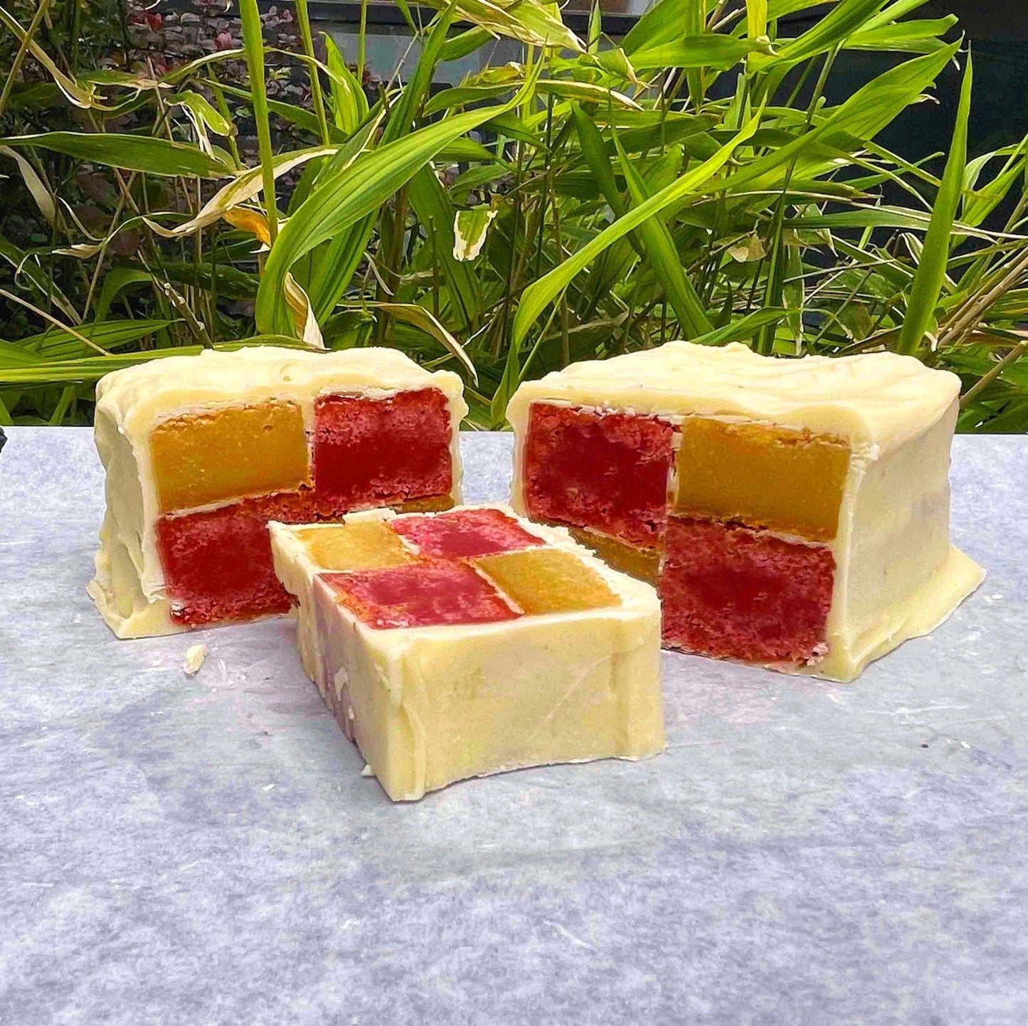Battenberg Blondie Cake