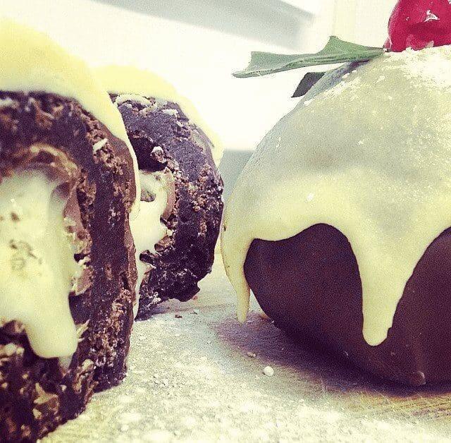 Brownie Egg - Christmas Puddings With A Vanilla Truffle Centre