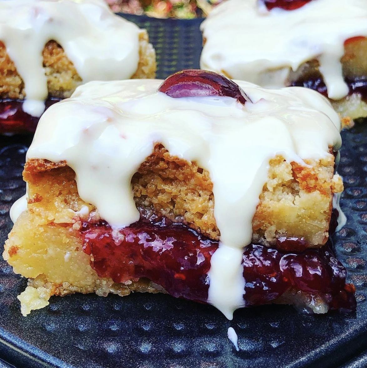 Cherry Bakewell Blondies - Brownie Heaven