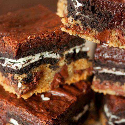 Dark Chocolate Brownies - Queen Of The Blondie Brownies (Slutty Brownie)