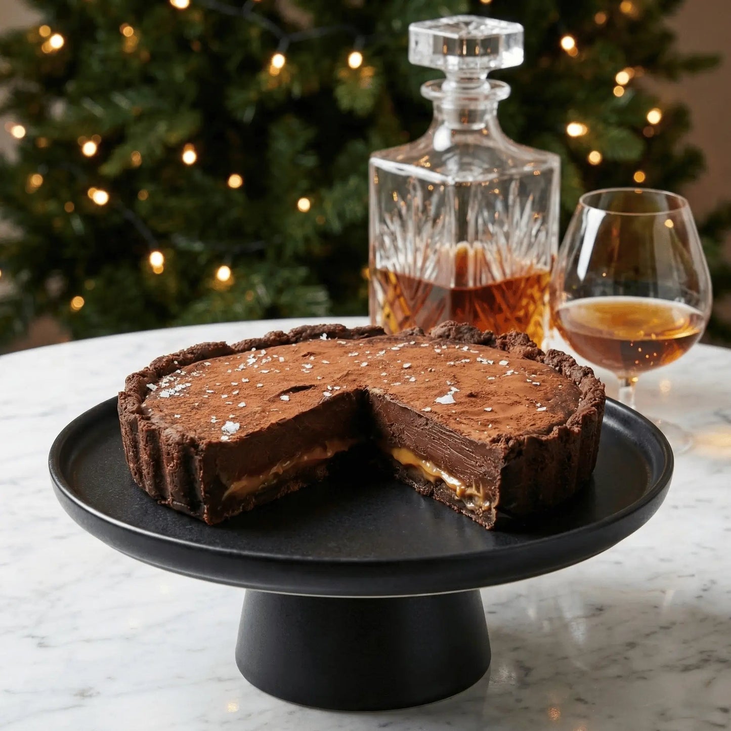 Deep Dish Truffle Pie (Rum, Whisky or Cognac) - Brownie Heaven