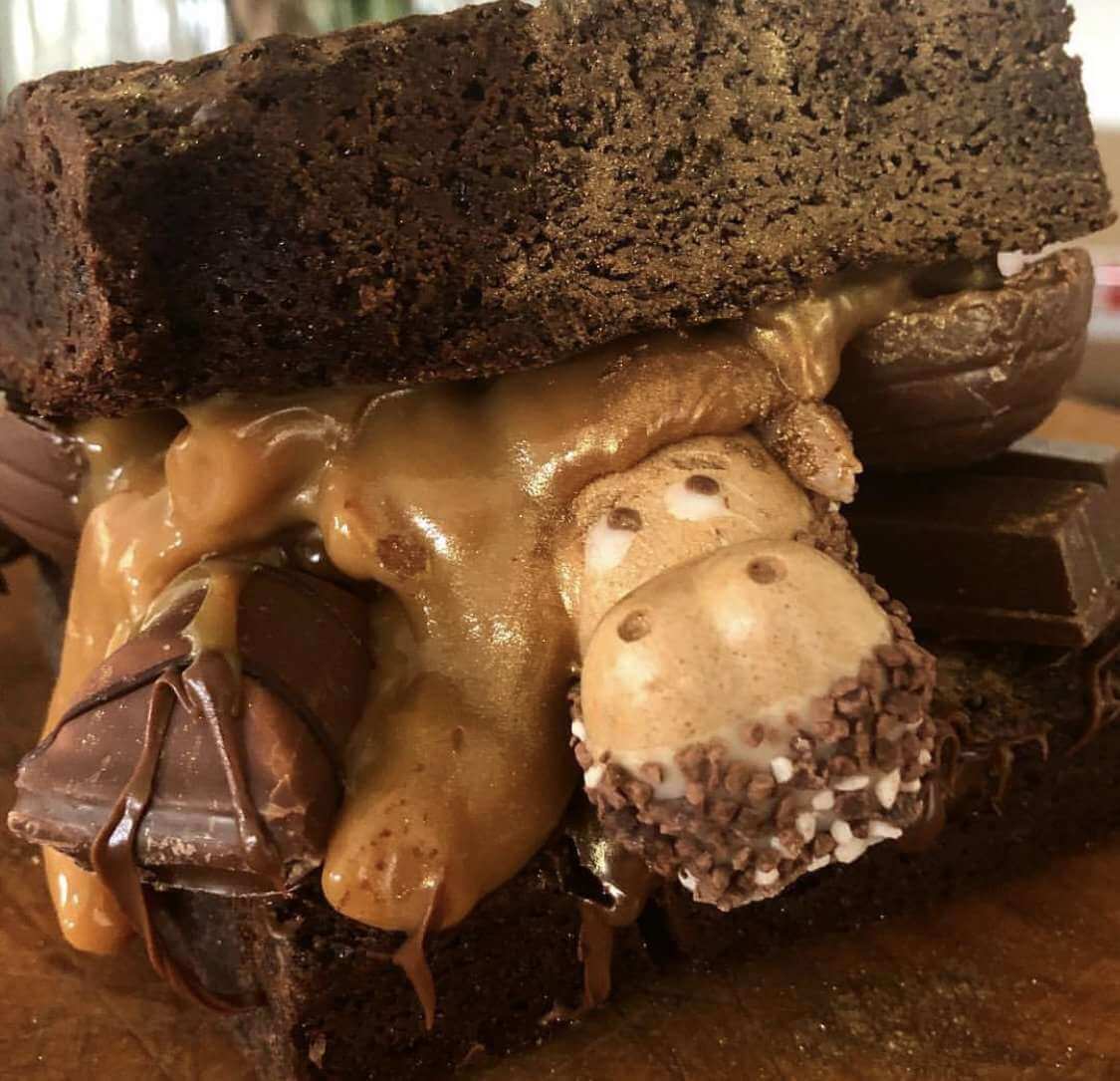 Fat Boy Brownie Sandwich With Caramel