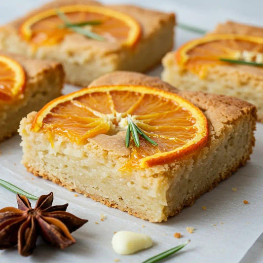 Orange Infused with Star Anise Rosemary & Honey Blondie 🍊🌿 - Brownie Heaven