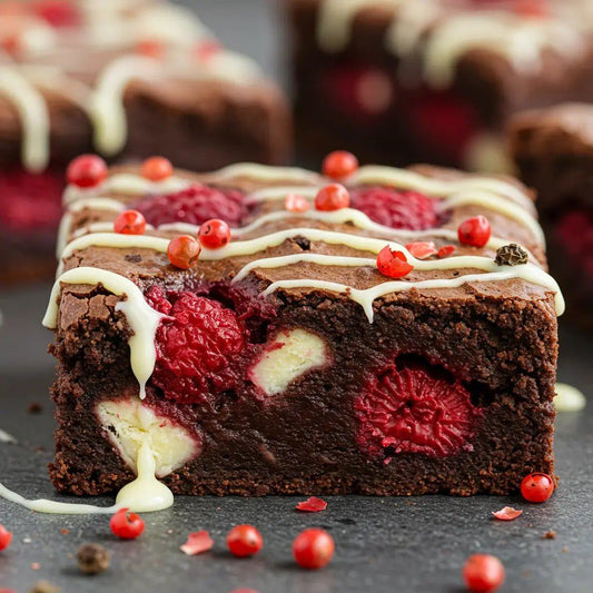 🍇 Raspberry, White Chocolate & Pink Peppercorn Dark Chocolate Brownie 🍫✨ - Brownie Heaven