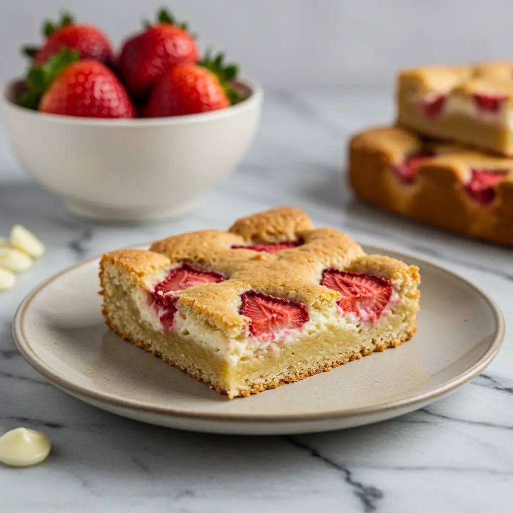 Strawberries & Cream Blondie – Now Definitely a Cake! 🍓 - Brownie Heaven