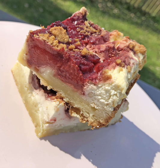 Strawberry Cheesecake White Chocolate Blondies (Seasonal) - Brownie Heaven