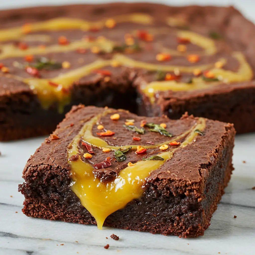 Thai Basil, Mango & Chilli Brownie 🍫🥭🌿🔥 - Brownie Heaven