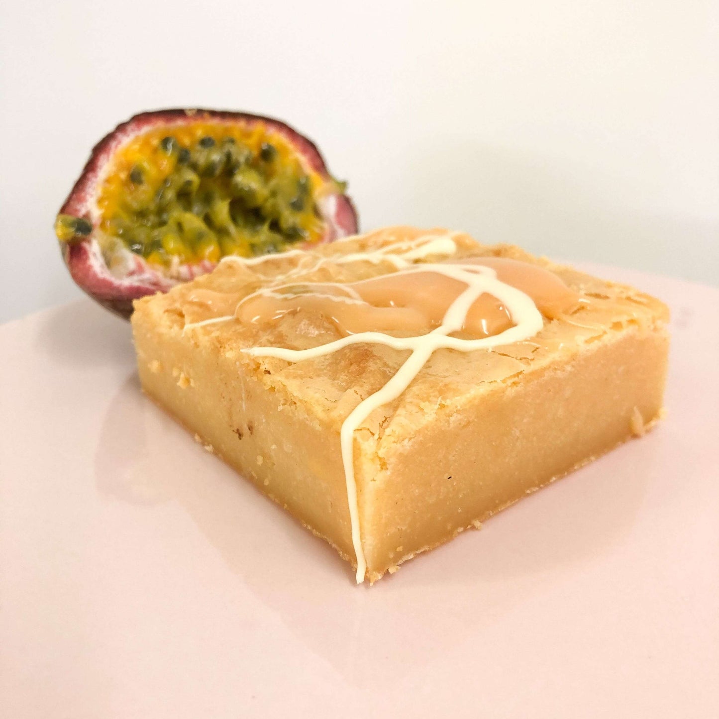 White Belgium Chocolate Blondies - Passion Fruit Martini Blondie