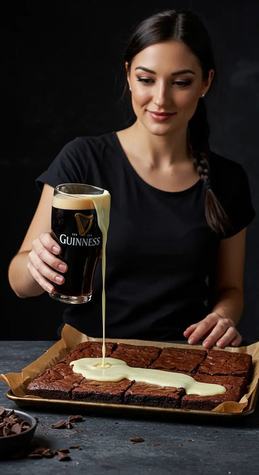 A Stout-Standing Treat: Guinness Brownies with Malted White Chocolate Ganache ☘️ - Brownie Heaven