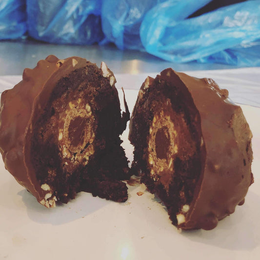 Giant Nutty Chocolate Balls - Decadent Rolled Ferrero Rocher Balls - Brownie Heaven