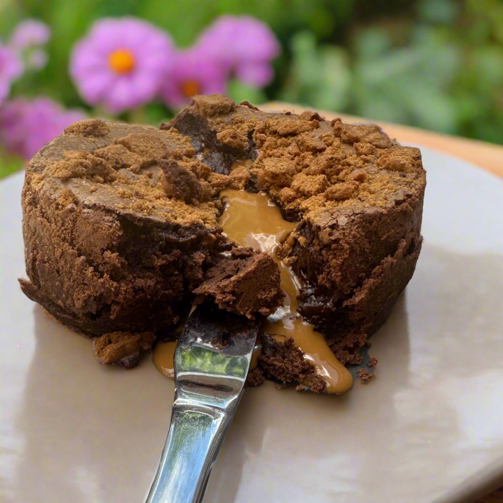 Biscoff Fondant Brownie Pudding