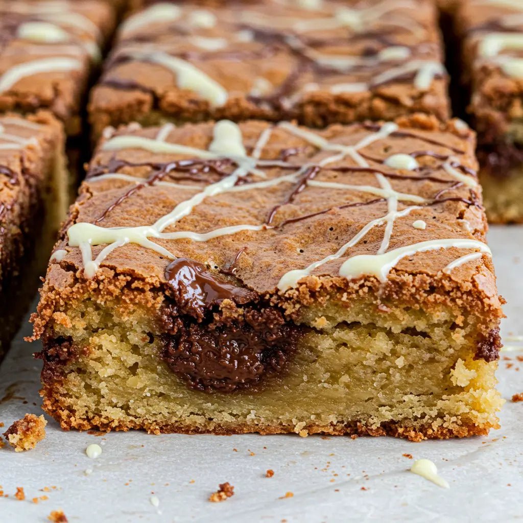 Banana Bread White Chocolate Blondie with Dark Chocolate Swirl - Brownie Heaven