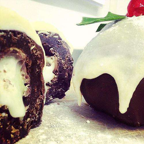 Brownie Egg - Christmas Puddings With A Vanilla Truffle Centre