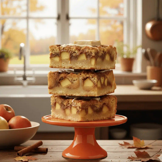 Caramel Apple & Cinnamon Swirl Twice Baked Blondies - Brownie Heaven