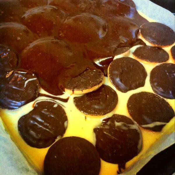 Dark Chocolate Brownies - Jaffa Cake Slutty Blondie Brownies