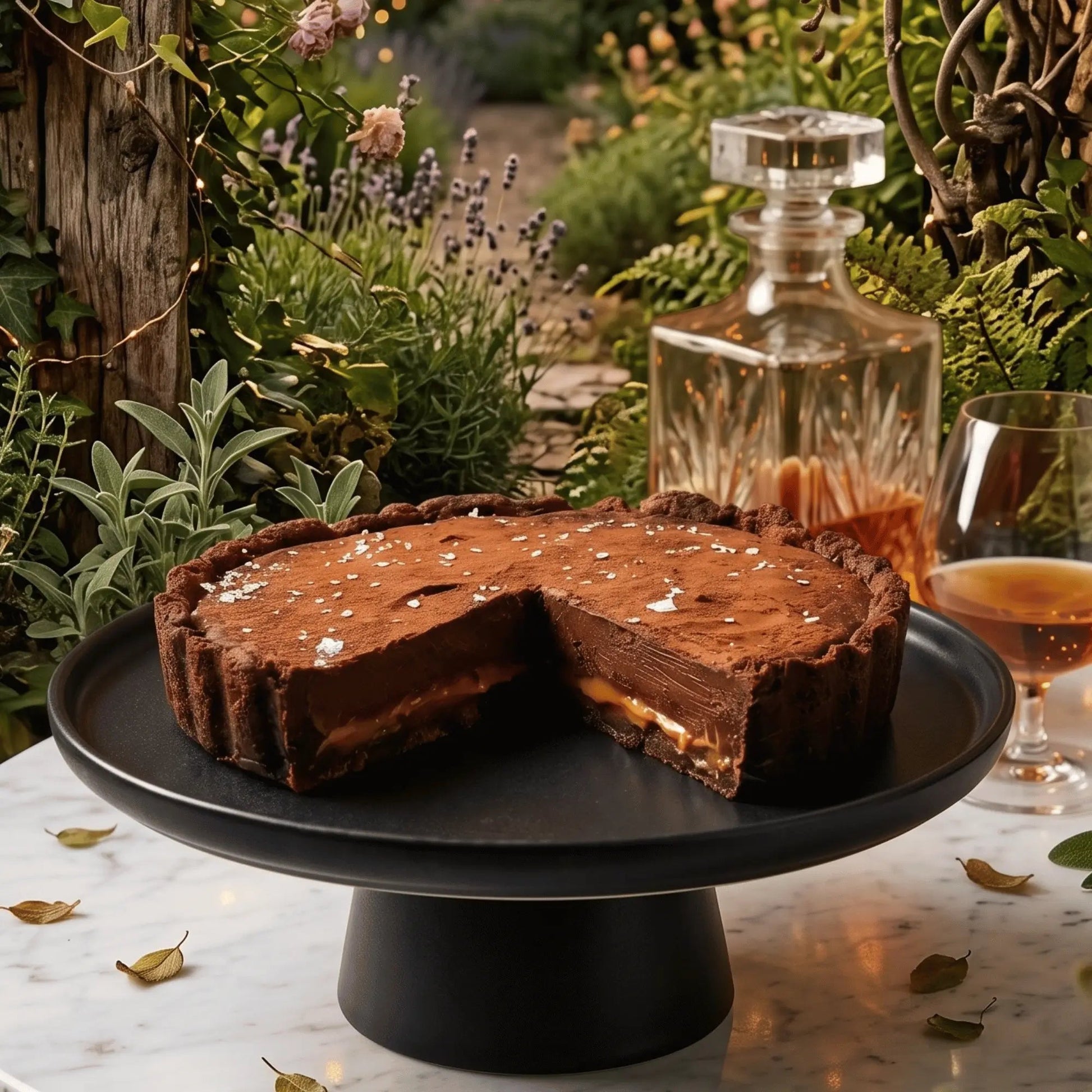 Deep Dish Truffle Pie (Rum, Whisky or Cognac) - Brownie Heaven