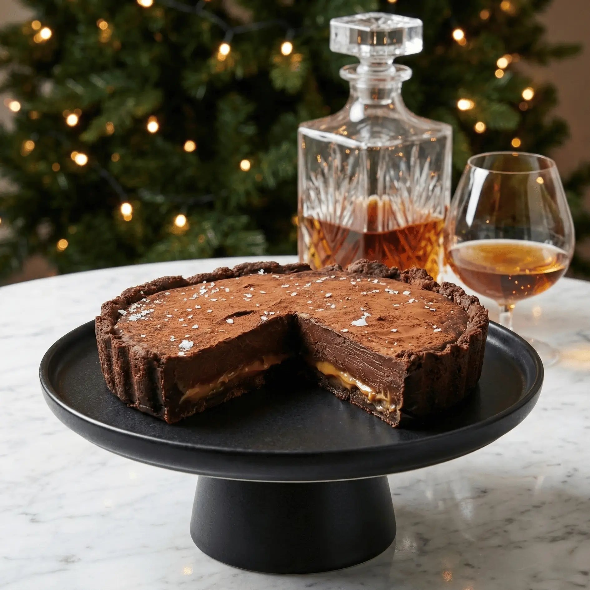 Deep Dish Truffle Pie (Rum, Whisky or Cognac) - Brownie Heaven
