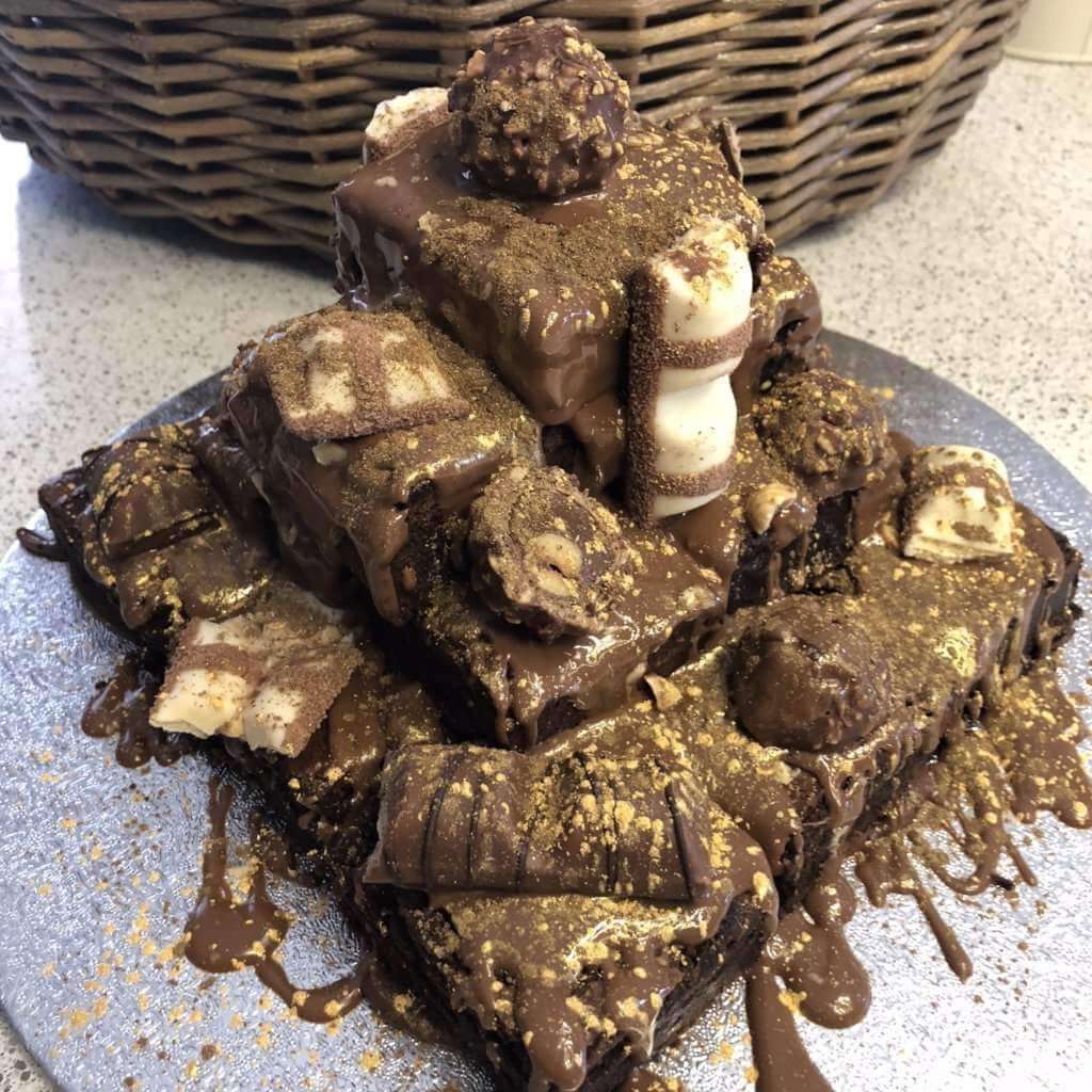 Browine Stack Loaded Brownie Stack Mount with choice of toppings great for birthdays ...
