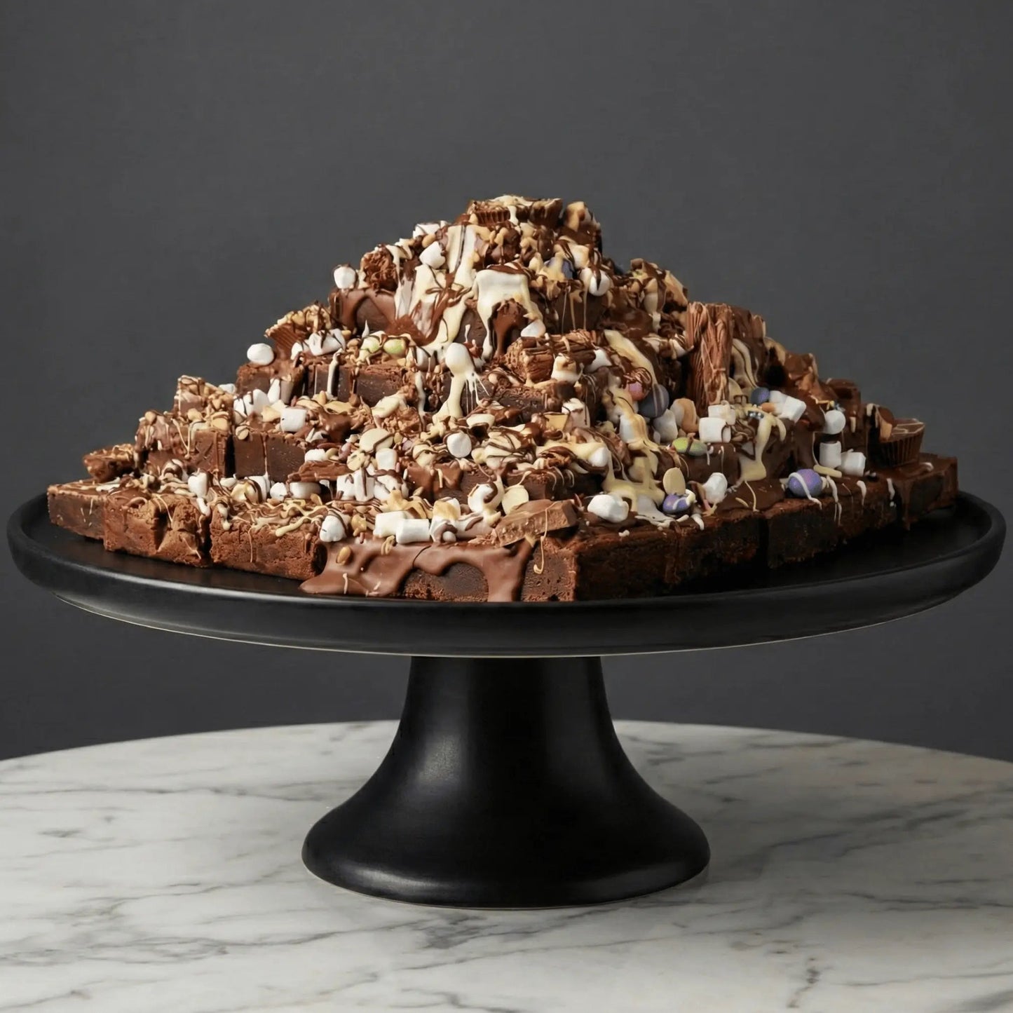 Kilimanjaro Loaded Mixed Brownie Stack with choice of toppings (55 Brownies) - Brownie Heaven