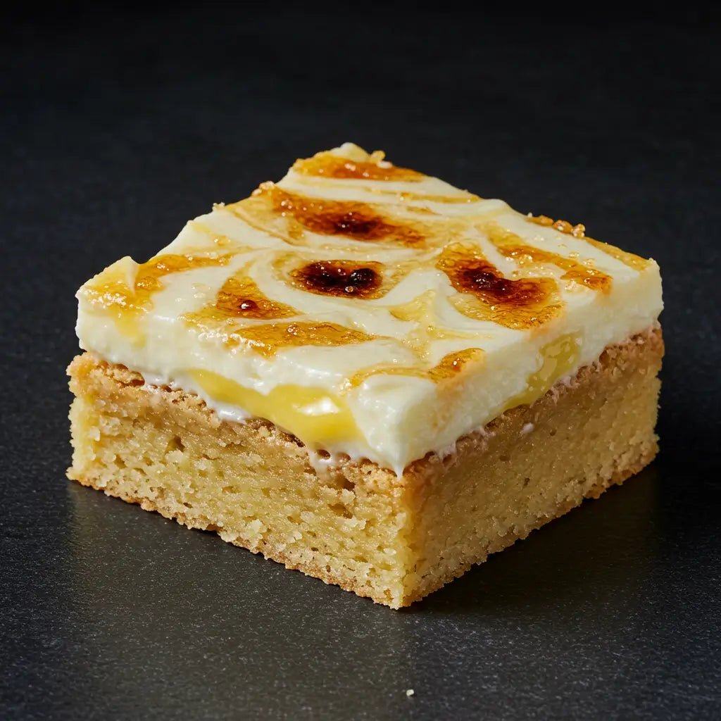 Lemon Curd Rice Pudding Blondie with Burnt Sugar 🍋🍚 - Brownie Heaven