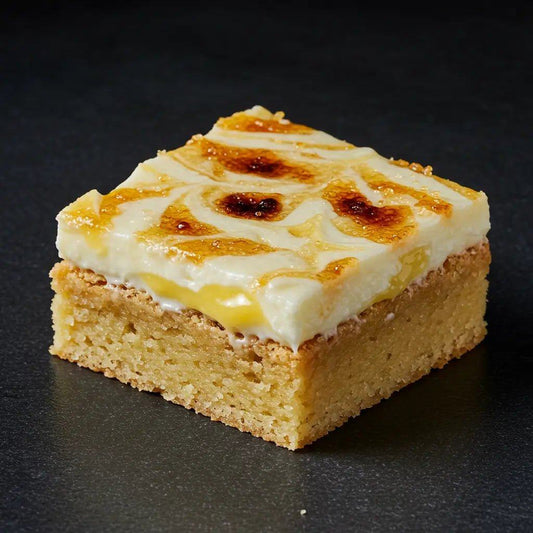 Lemon Curd Rice Pudding Blondie with Burnt Sugar 🍋🍚 - Brownie Heaven