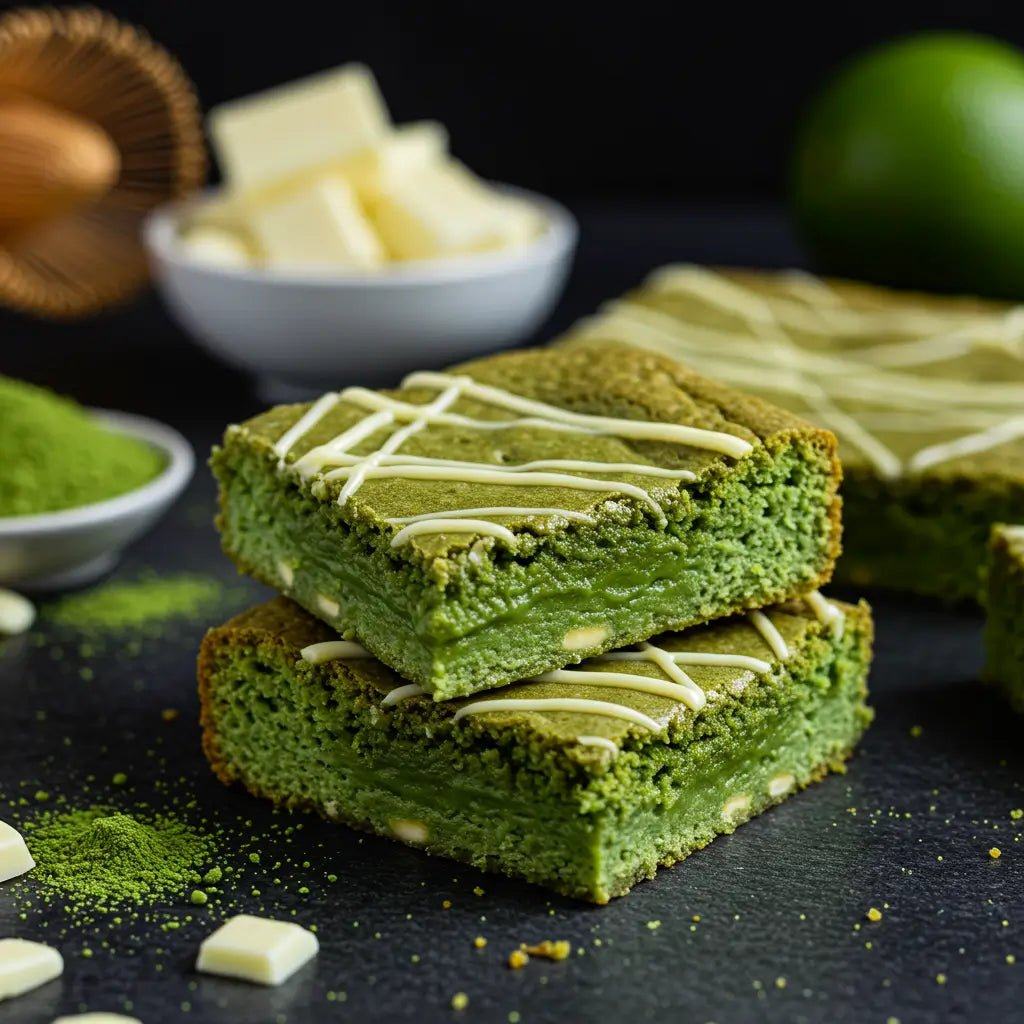 Matcha & Bergamont White Chocolate Blondie 💚 - Brownie Heaven
