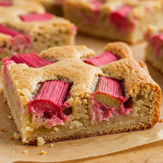 Seasonal Forced Rhubarb & Custard Blondie – A Yorkshire - Inspired Delight - Brownie Heaven