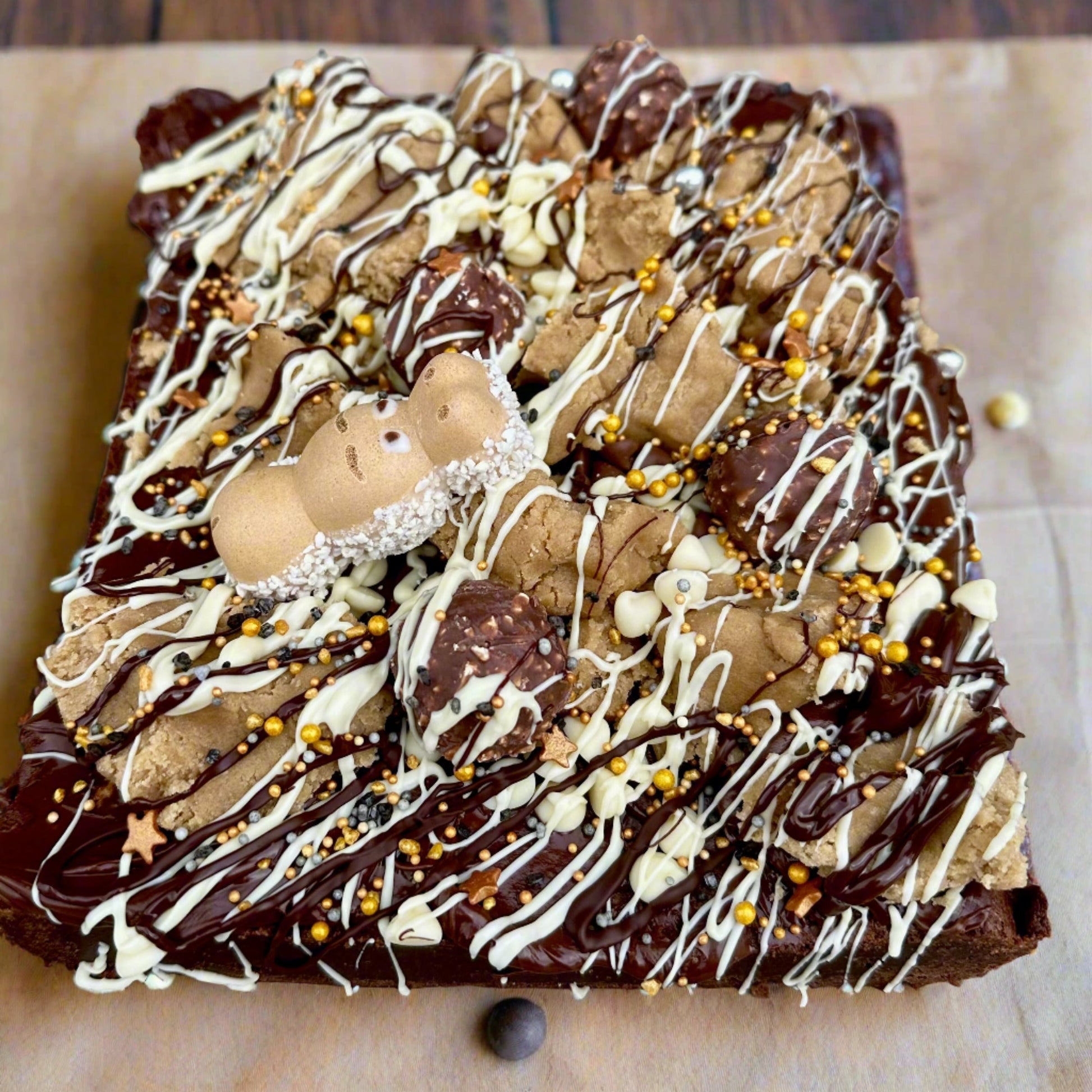 The Slab of the Month - Happy Hippo Bathing in Cookie Dough & Nutella - Subscription - Brownie Heaven