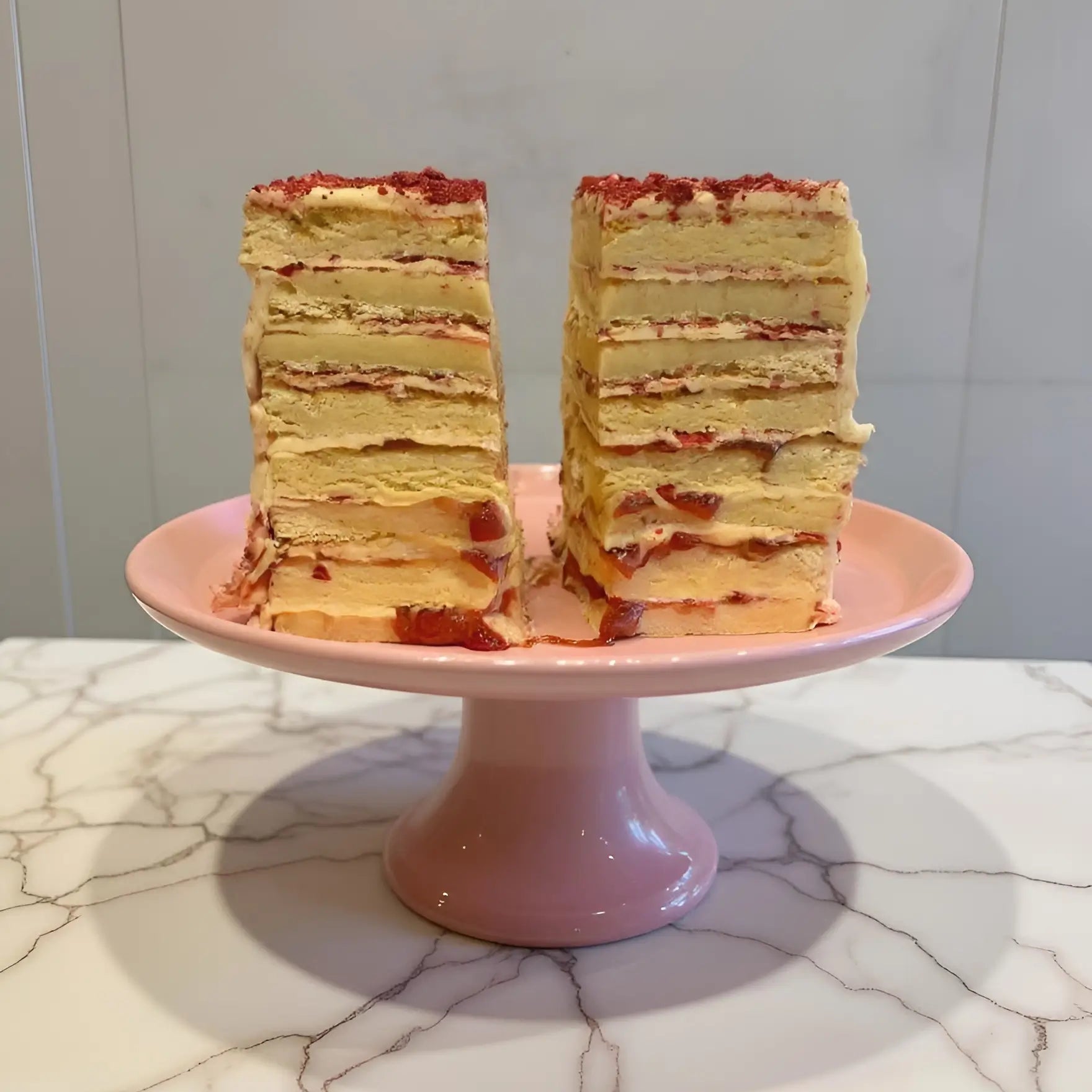 The Trunchbull’s Strawberries & Scream Blondie Cake🍓 - Brownie Heaven