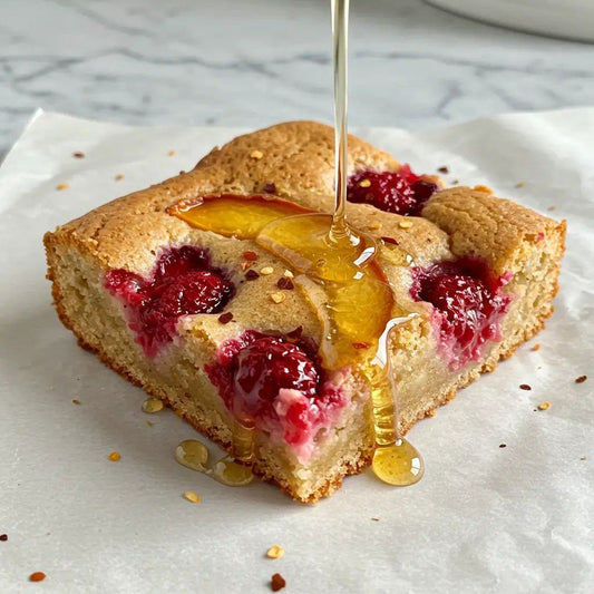 White Belgium Chocolate Blondies - Hot Honey & Peach Melba Blondie 