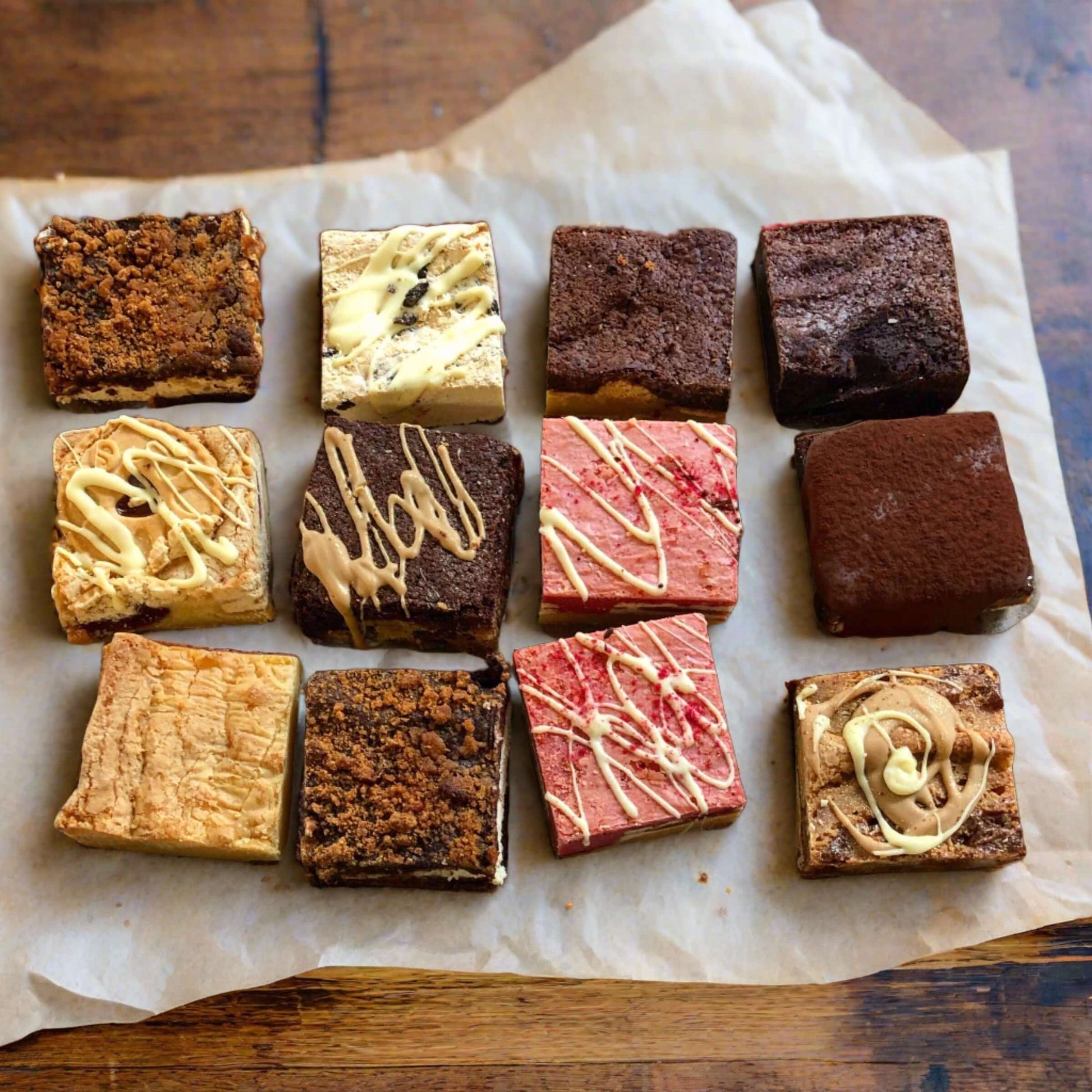 Assorted chocolate brownies